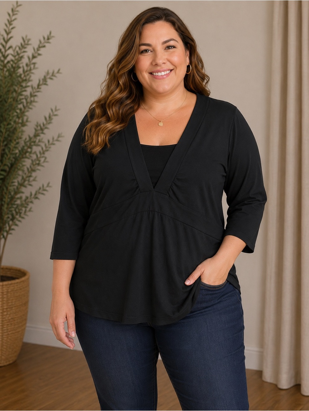 Elementz Vneck top with Tank underneath size 2x